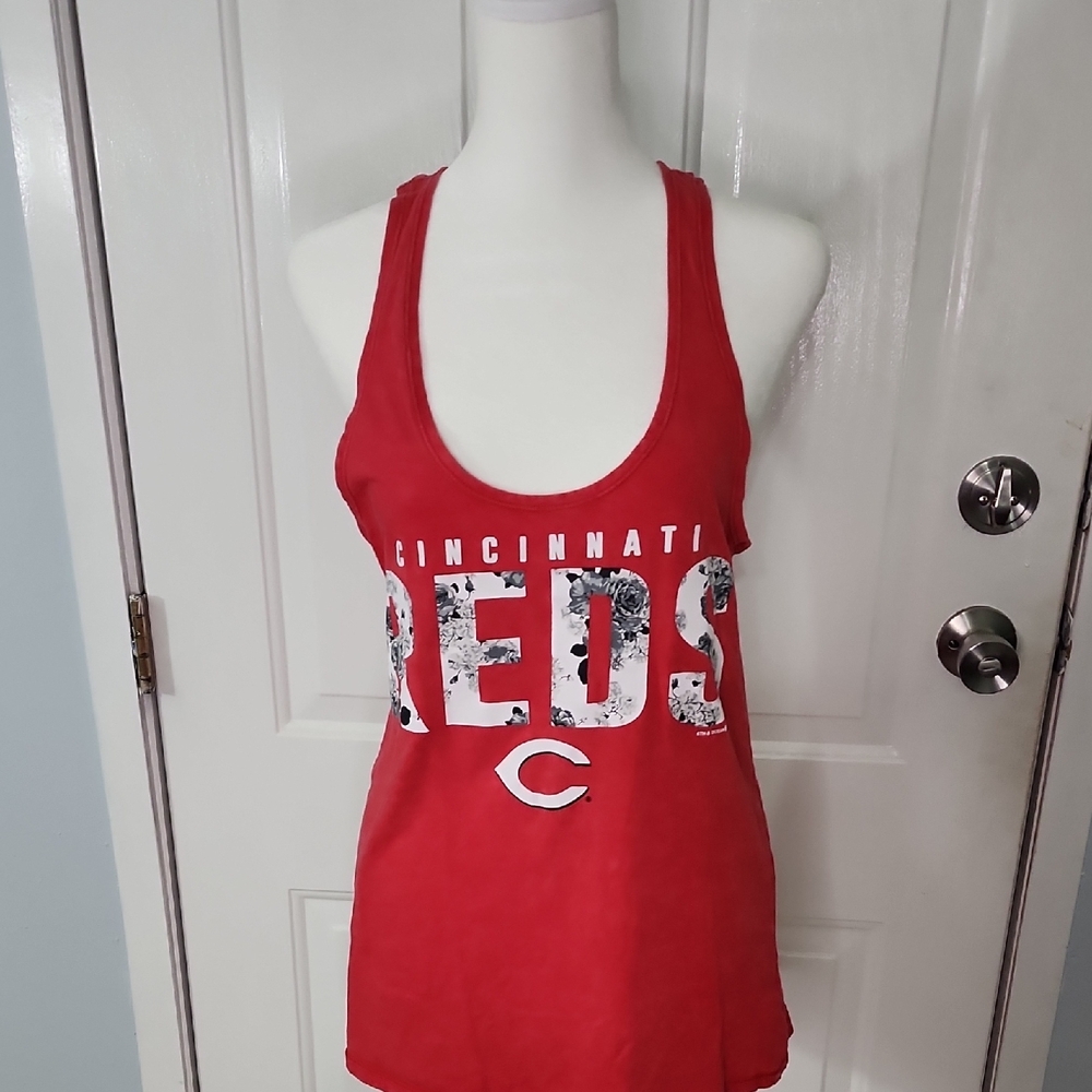 5th & Ocean Red Cincinnati Reds Women's Tank Top - Picture 3 of 6